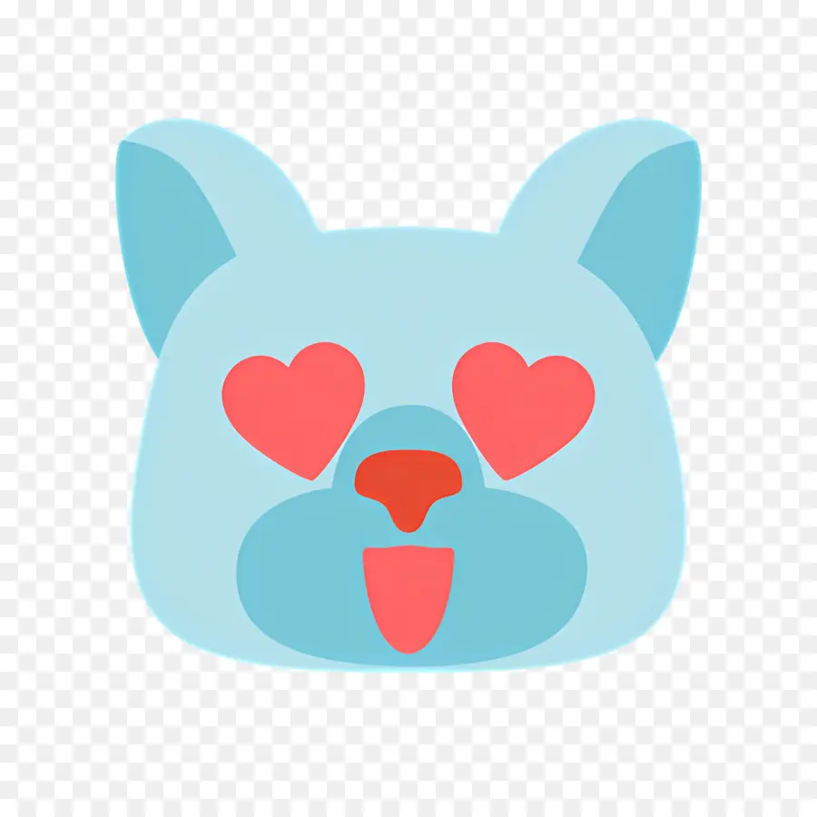 Emoji De Chien，Chien Bleu Aux Yeux De Coeur PNG