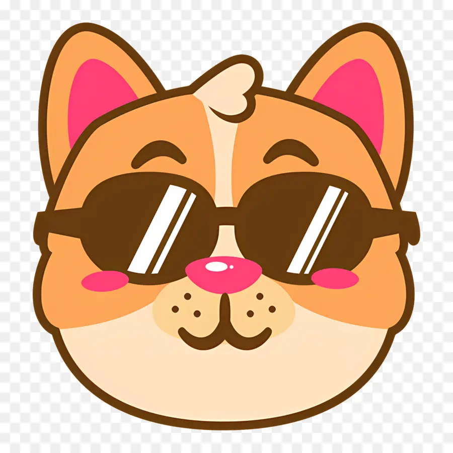 Chat Emoji，Chien Cool PNG