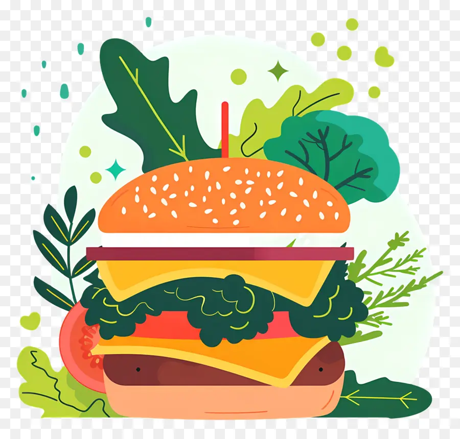 Burger Végétarien，Hamburger PNG