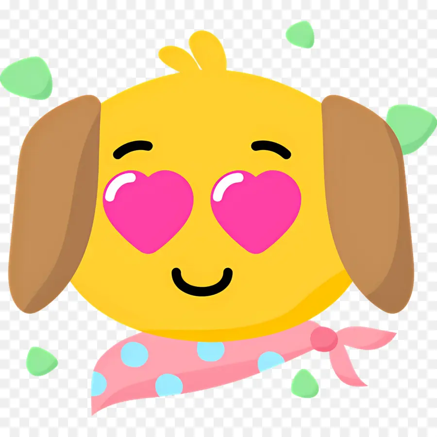 Emoji De Chien，Chien Aux Yeux De Coeur PNG