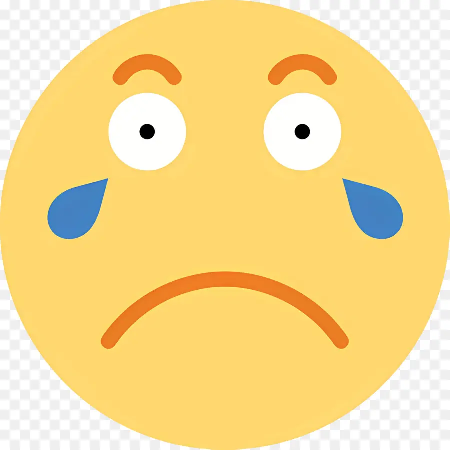 Emoji Qui Pleure，Visage Triste PNG