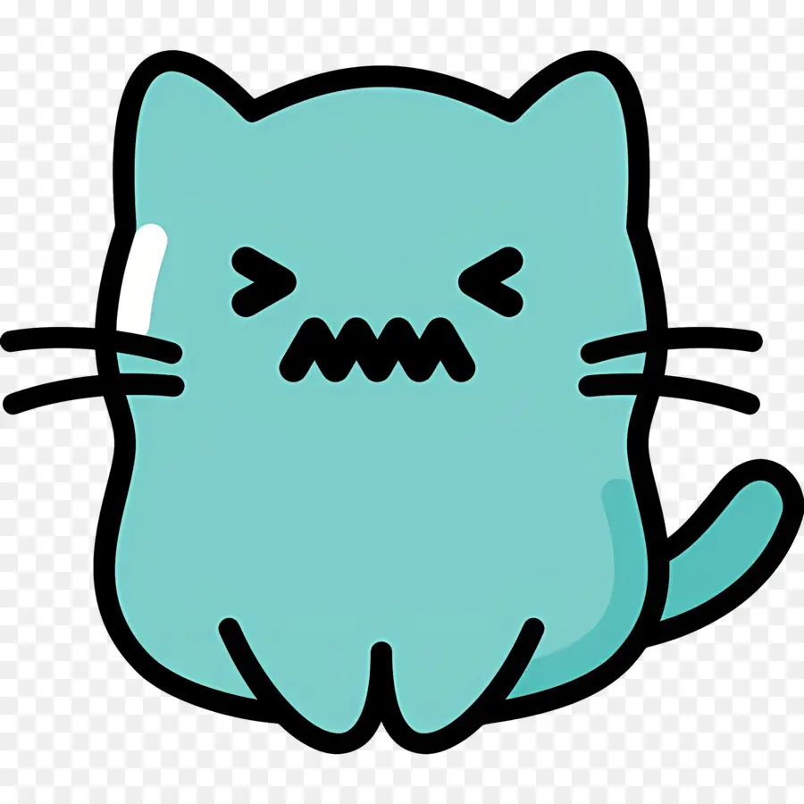 Chat Emoji，Chat Bleu PNG