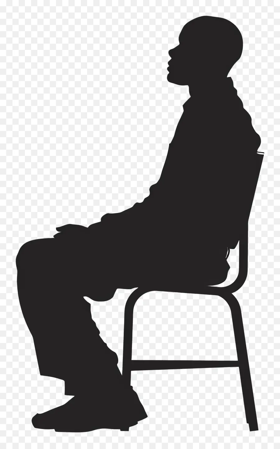 Gens Assis，Silhouette D'homme Assis PNG