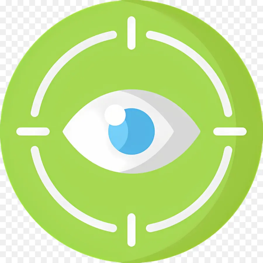 Scanner Oculaire，Oeil Avec Cercle Vert PNG