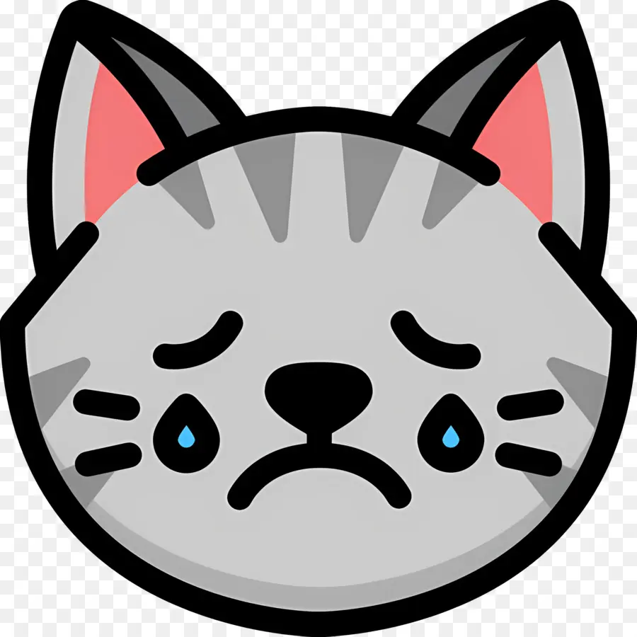 Chat Emoji，Chat Gris En Colère PNG