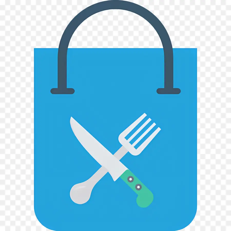 Logo Du Restaurant，Sac à Provisions Avec Couverts PNG