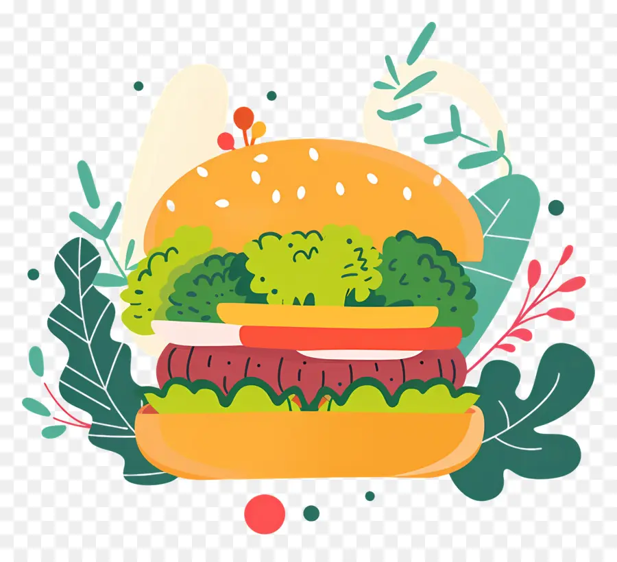 Burger Végétarien，Hamburger PNG