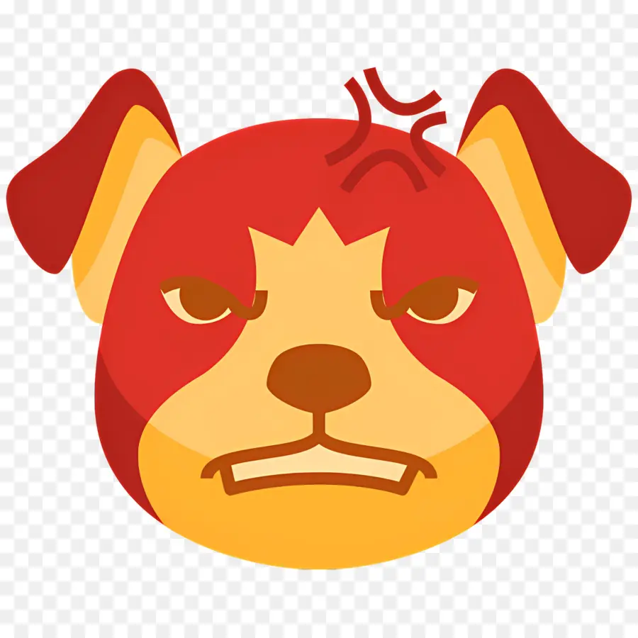 Emoji De Chien，Visage De Chien En Colère PNG