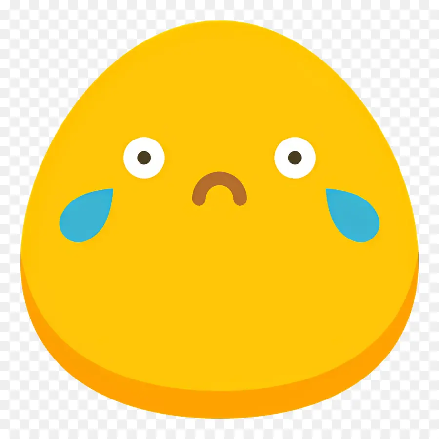 Emoji Qui Pleure，Larme Jaune PNG