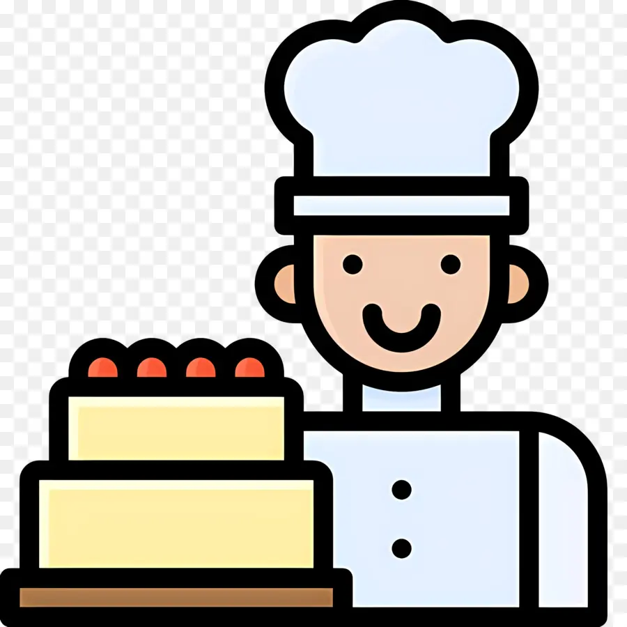 Cuisinier，Chef Avec Gâteau PNG