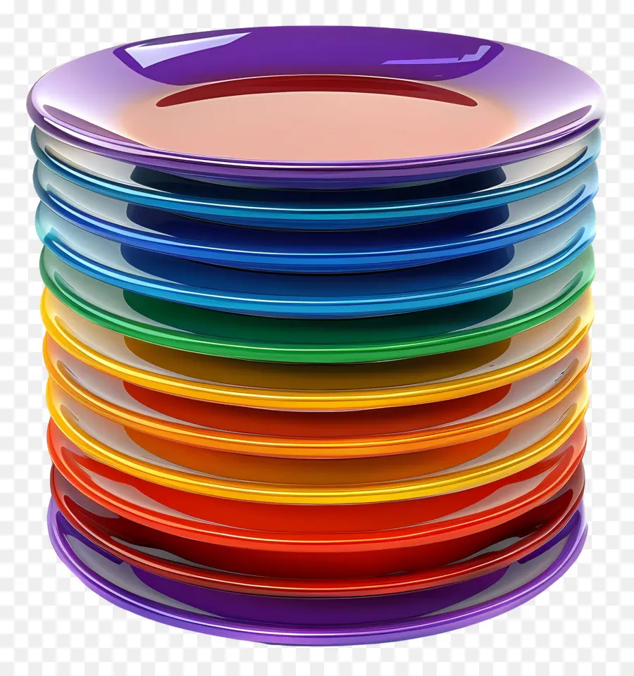 Pile D'assiettes，Assiettes Colorées PNG