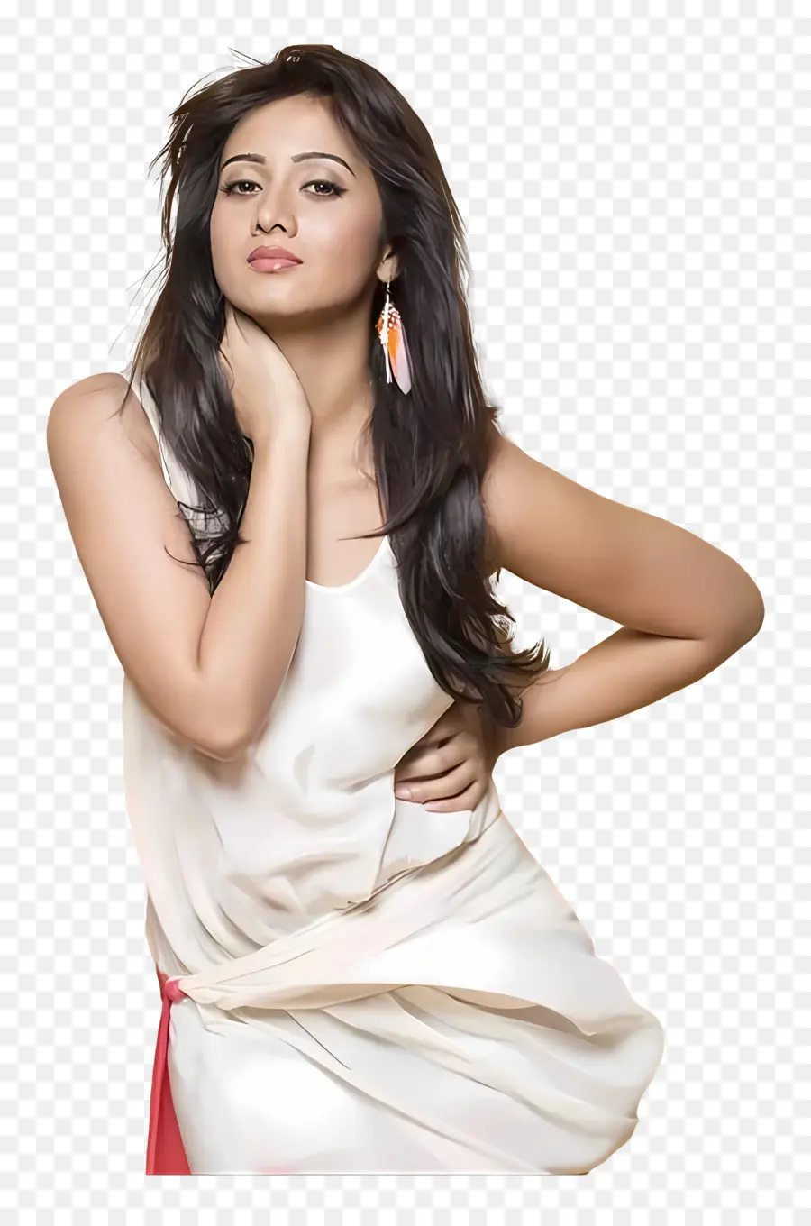 Harshika Poonacha，Femme En Robe Blanche PNG