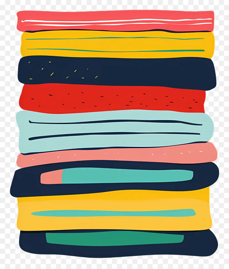 Pile De Vêtements，Serviettes Colorées PNG