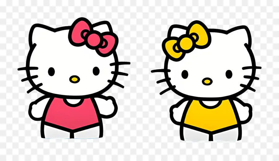 Bonjour Kitty，Deux Chats En Tenues PNG