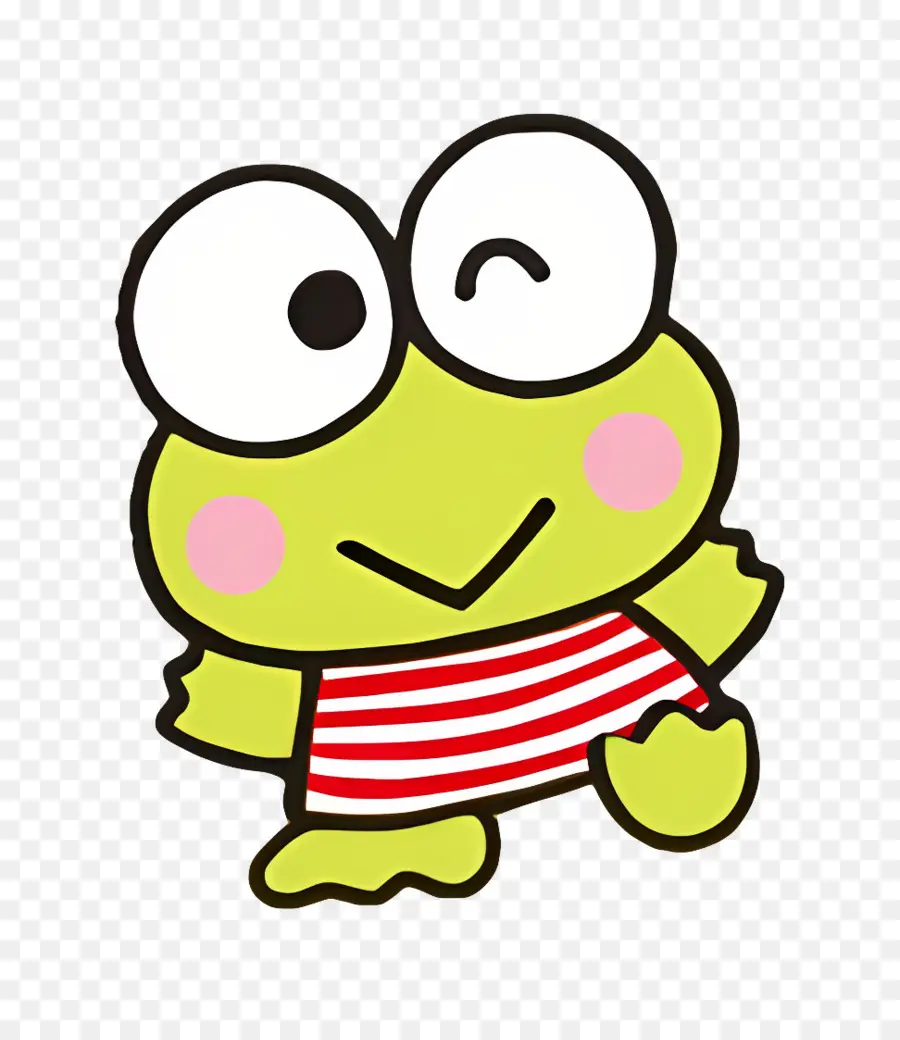 Keroppi，Grenouille Verte En Chemise Rouge PNG