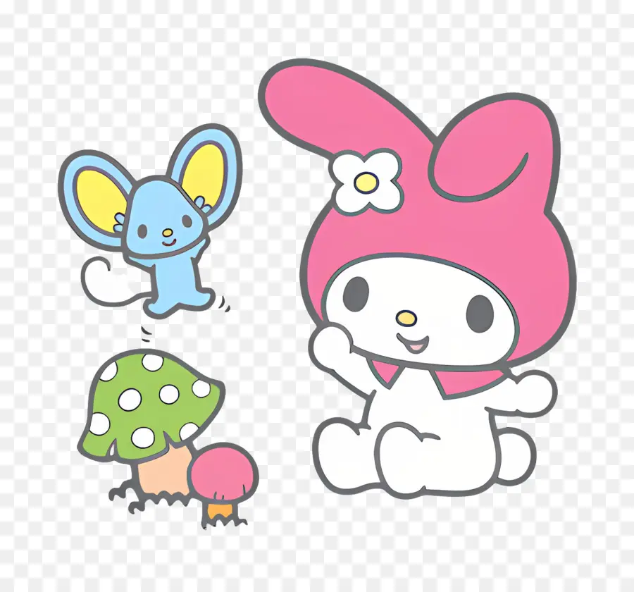 Ma Mélodie，Personnage Mignon Et Souris Aux Champignons PNG