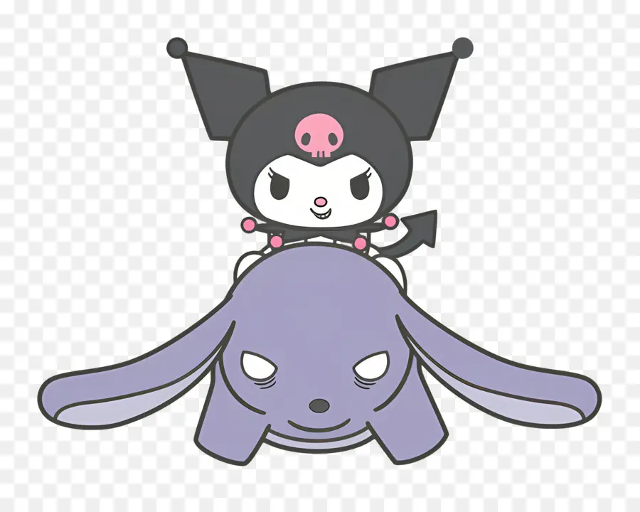 Kuromi，Personnage De Dessin Animé Sur Animal PNG