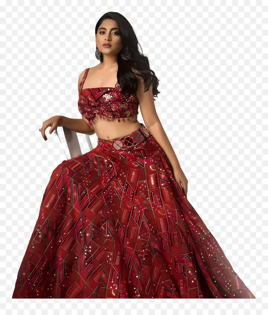 Nishvika Naidu，Lehenga Rouge PNG