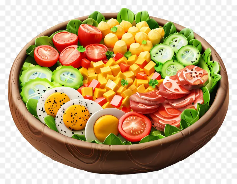 Salade Cobb，Saladier Coloré PNG