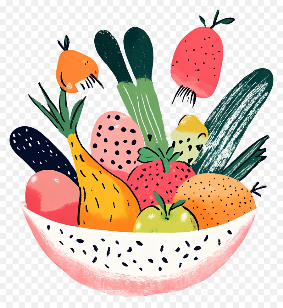 Fruits Et Légumes，Bol De Légumes Et De Fruits PNG