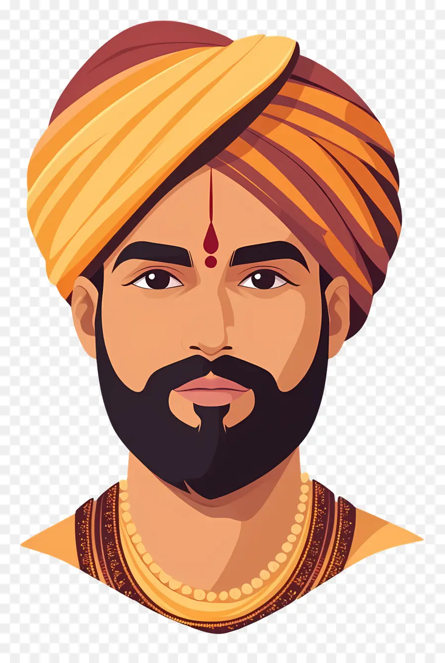 Turban Indien，Homme En Tenue Traditionnelle PNG