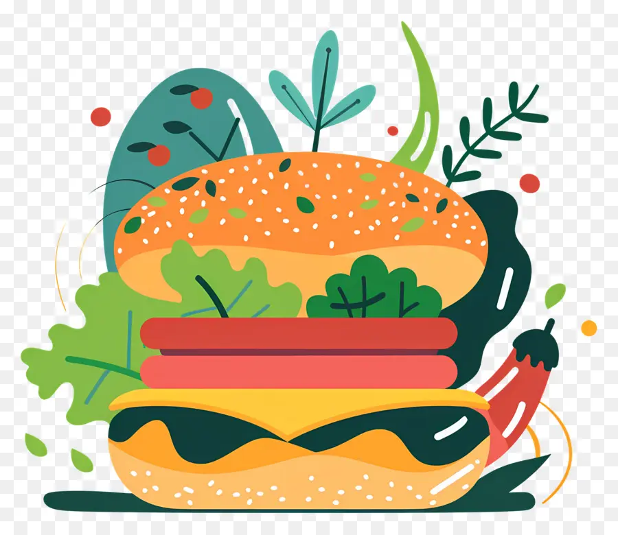 Burger Végétarien，Hamburger PNG