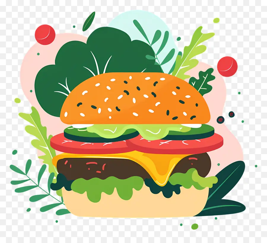 Burger Végétarien，Hamburger PNG