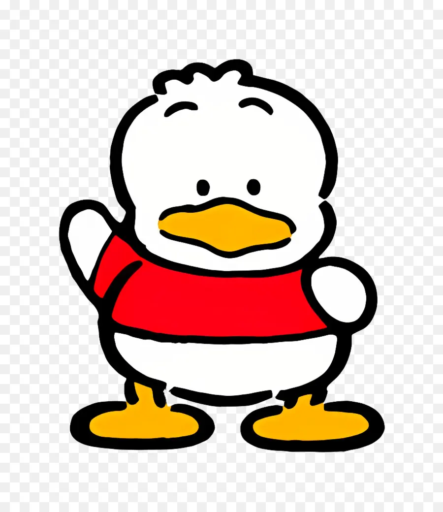 Pekklé，Canard Dans Une Chemise Rouge PNG