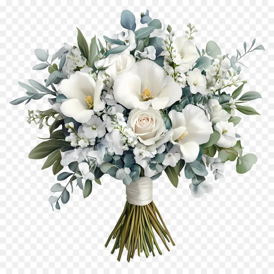 Bouquet De Mariée，Bouquet D'orchidées Blanches PNG