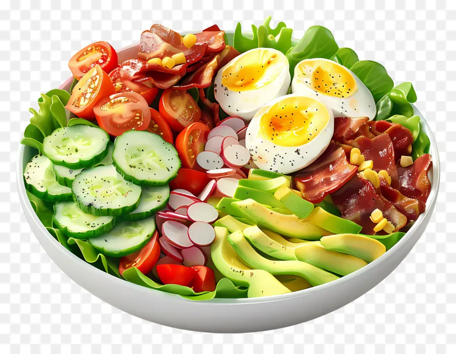 Salade Cobb，Saladier Coloré PNG