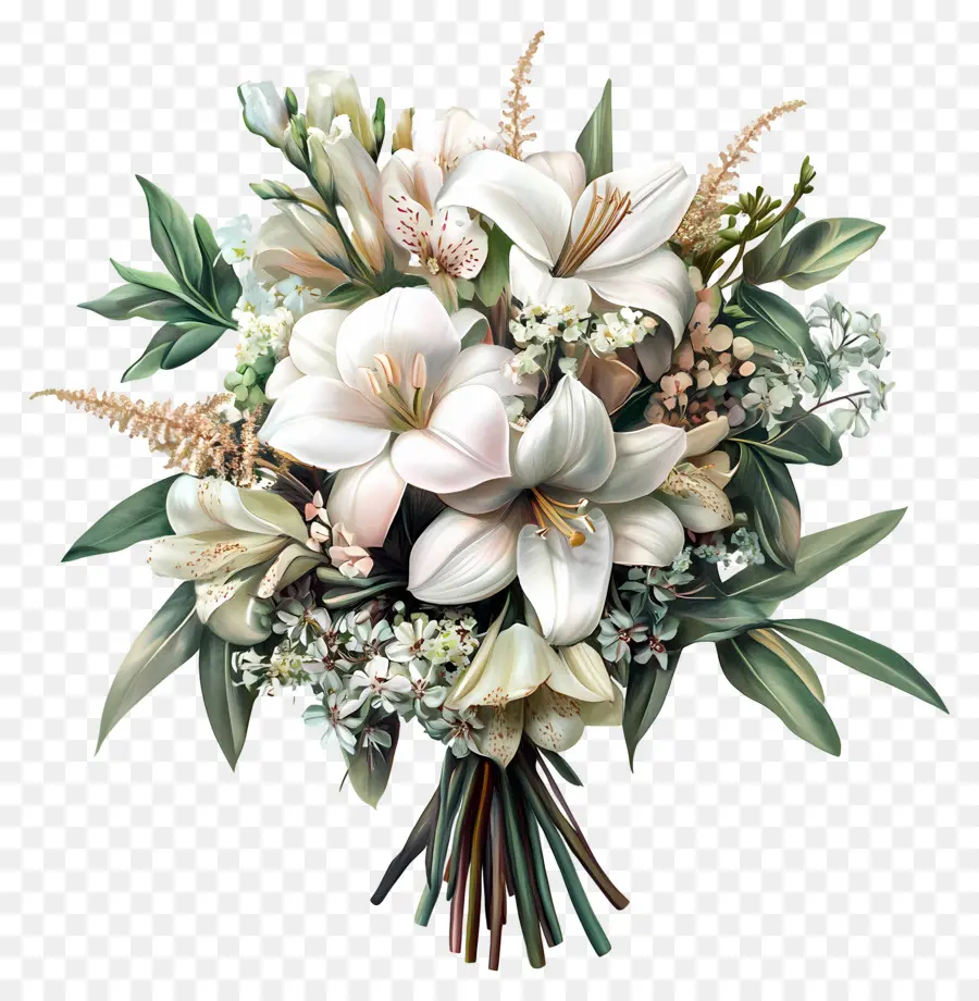 Bouquet De Mariée，Bouquet De Fleurs Mélangées PNG