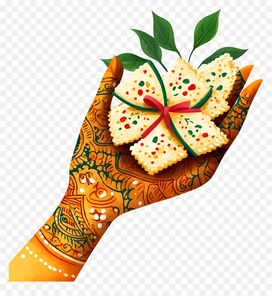 Main Indienne，Main Décorée Avec Des Bonbons PNG