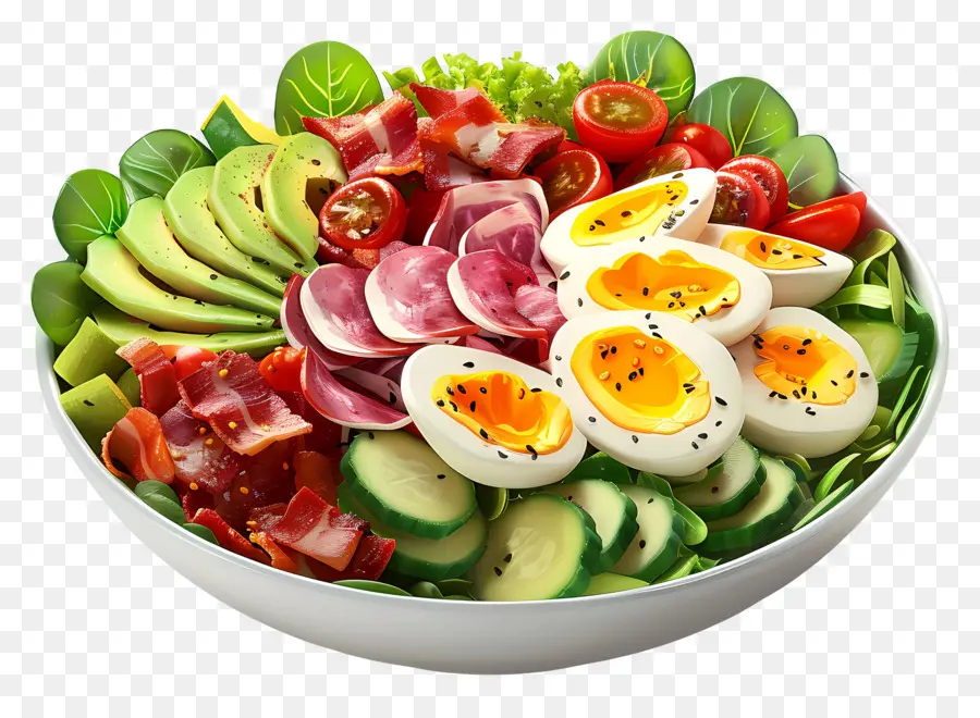 Salade Cobb，Saladier Coloré PNG