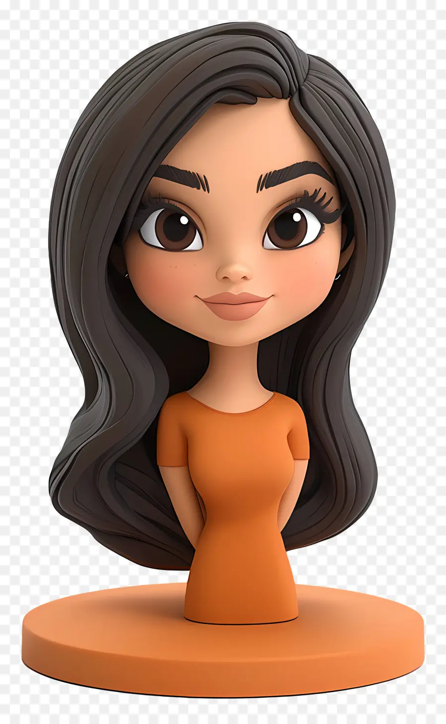 Kim Kardashian，Personnage Mignon Avec Une Robe Orange PNG