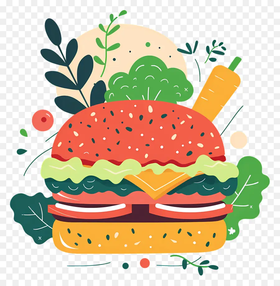 Burger Végétarien，Hamburger PNG