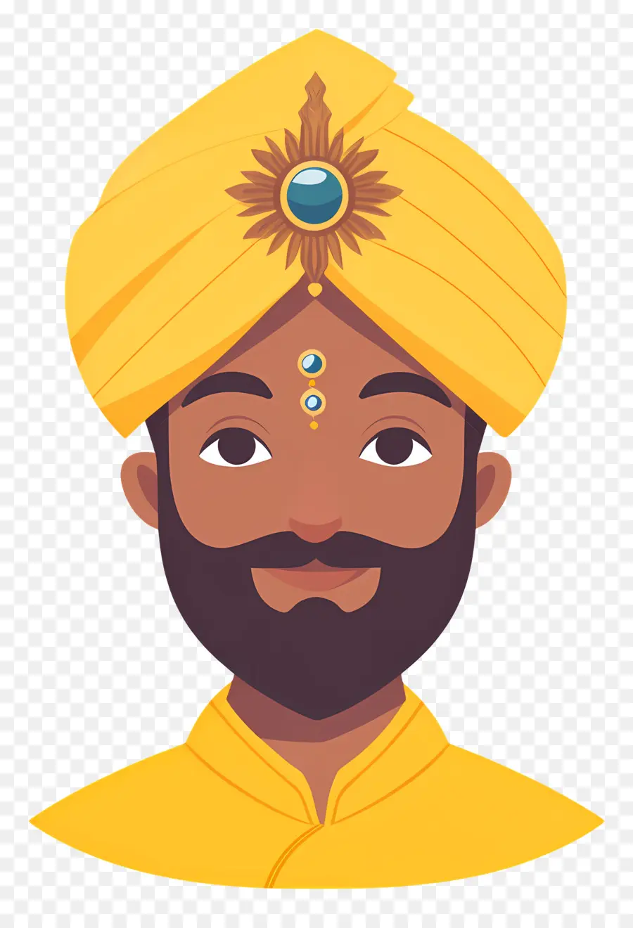 Turban Indien，Homme En Tenue Traditionnelle PNG