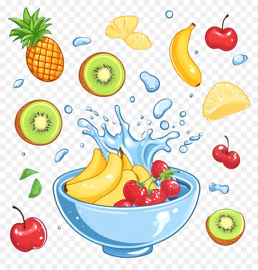 Salade De Fruits，Éclaboussure De Fruits PNG