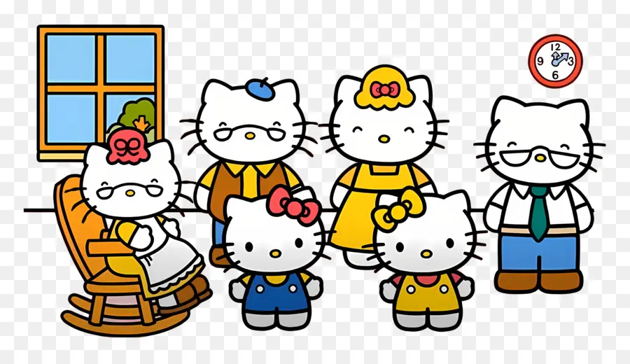 Bonjour Kitty，La Famille Hello Kitty PNG