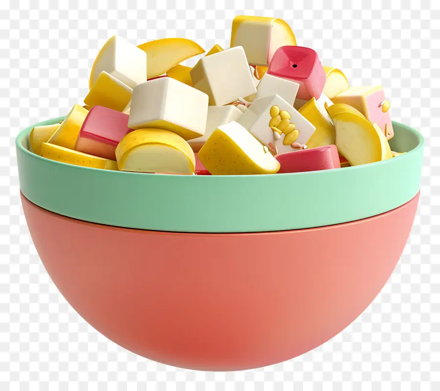 Salade Waldorf，Salade De Cubes Colorés PNG