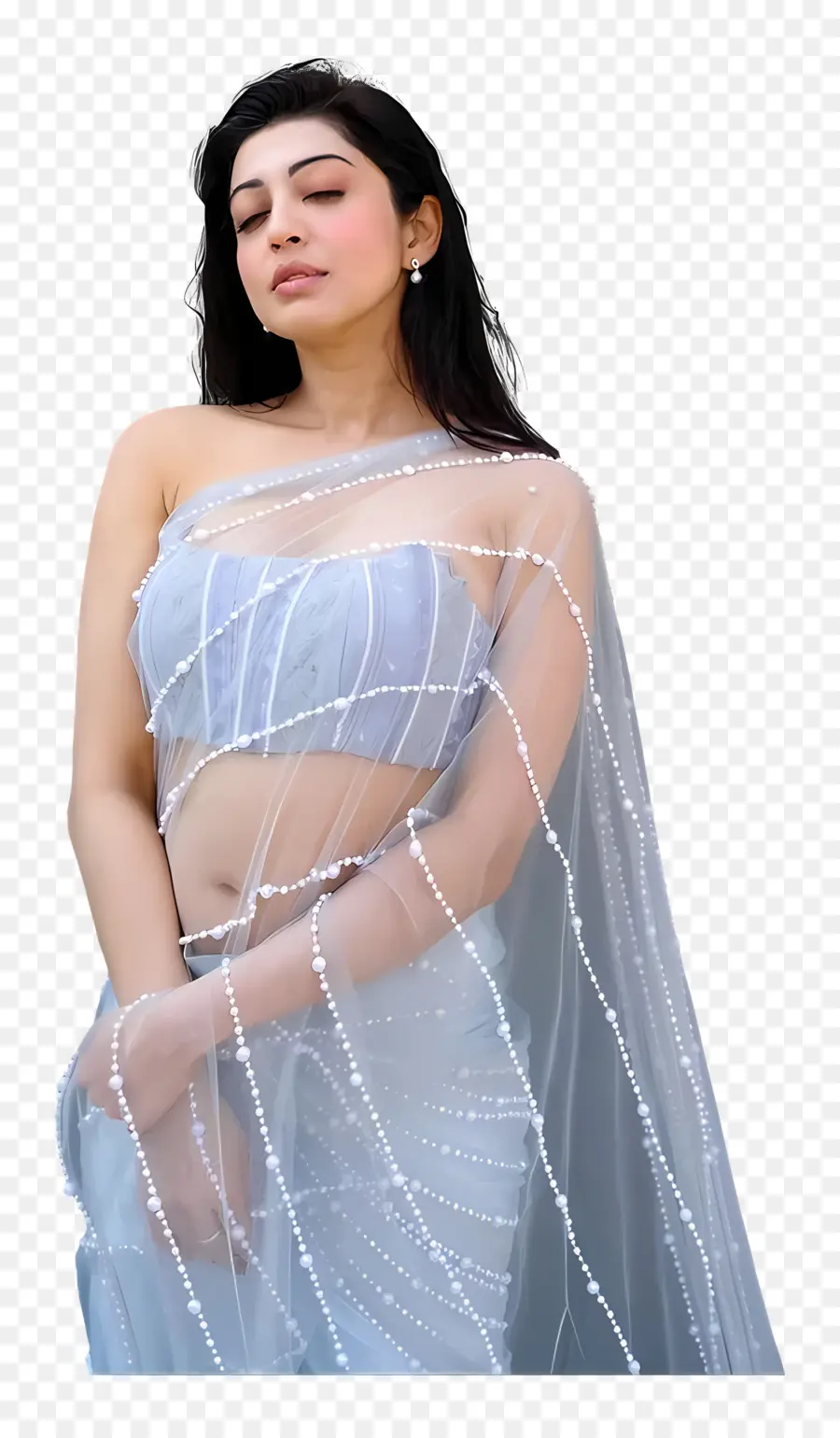 Pranitha Subhash，Femme En Sari PNG