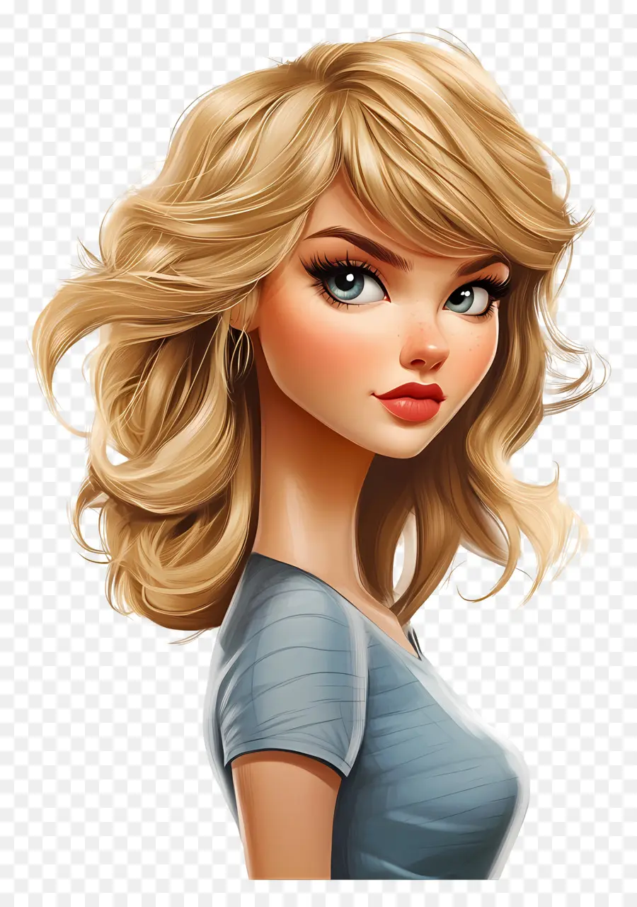 Taylor Swift，Femme Blonde De Dessin Animé PNG