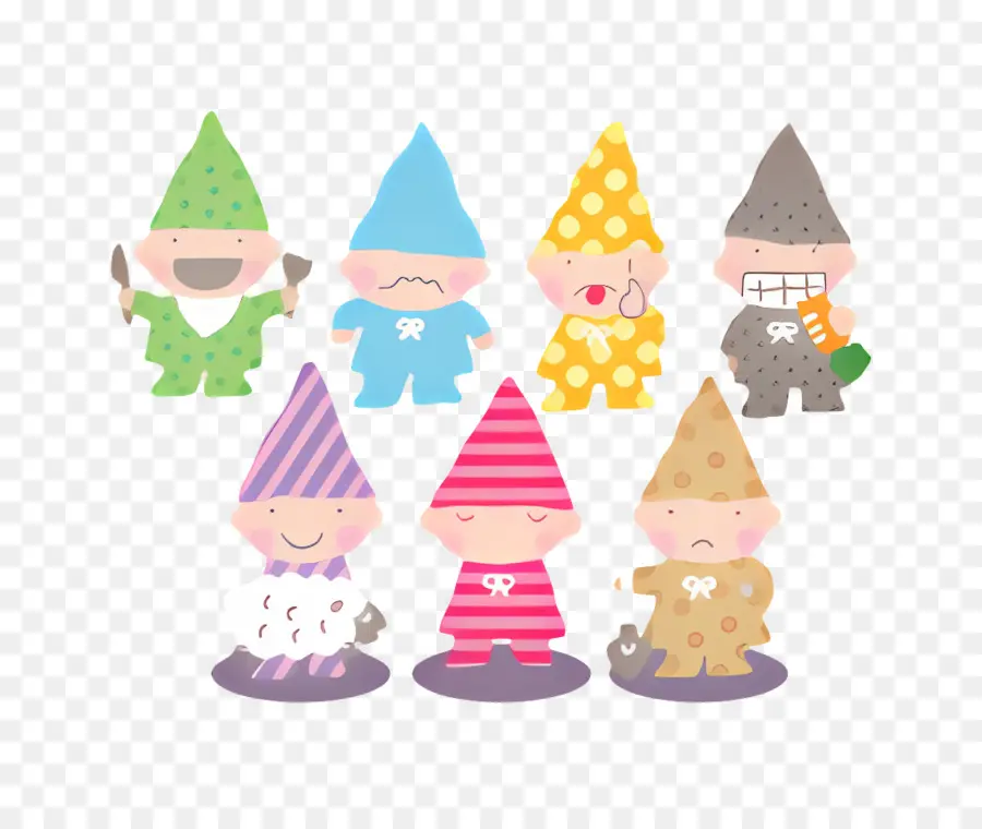 Sept Nains Idiots，Gnomes Colorés PNG