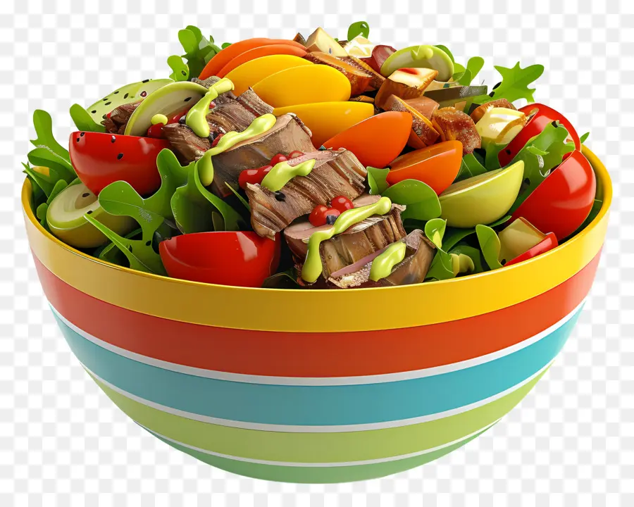 Salade Cobb，Saladier Coloré PNG