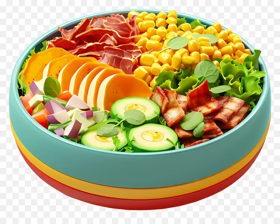 Salade Cobb，Saladier Coloré PNG