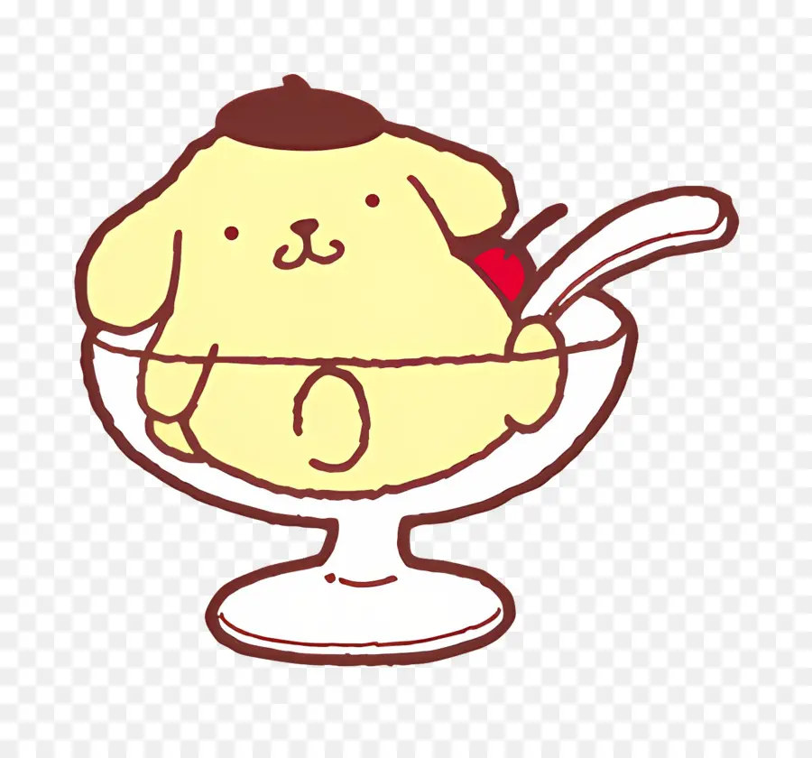 Pompompurine，Caractère Jaune Au Dessert PNG