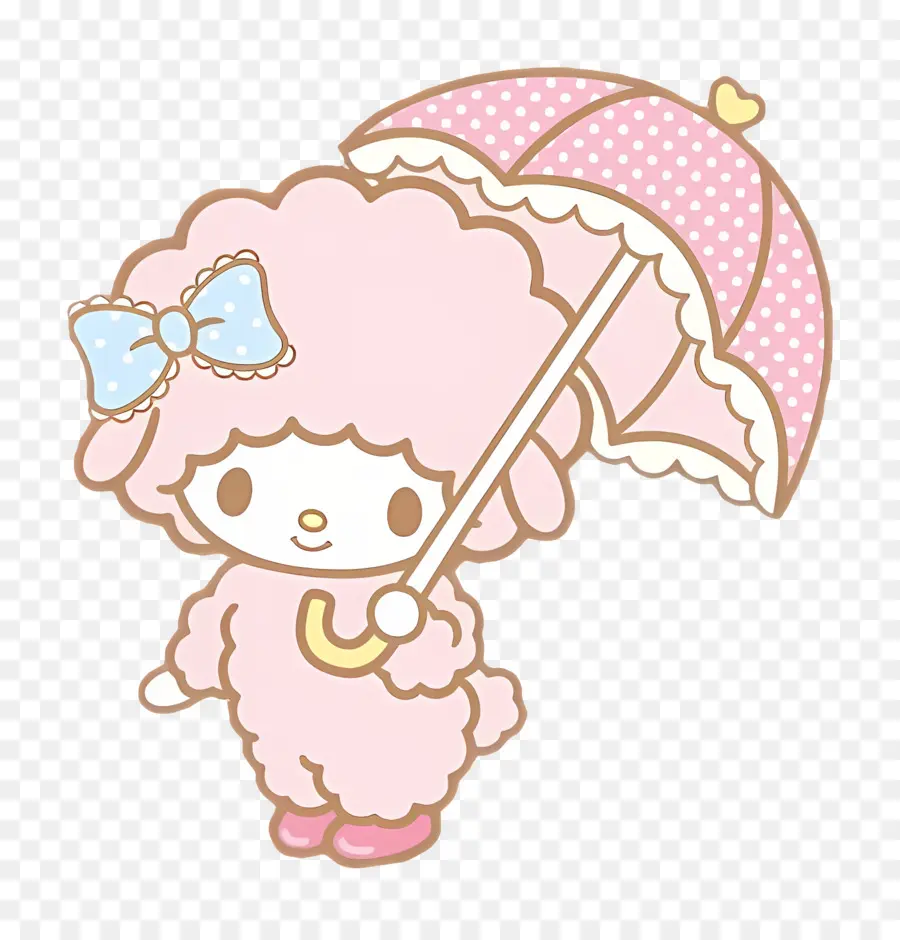 Mon Doux Piano，Mouton Rose Avec Parapluie PNG