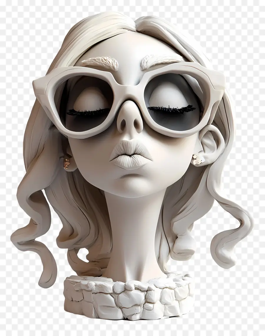 Lady Gaga，Sculpture D'un Personnage Avec Des Lunettes De Soleil PNG