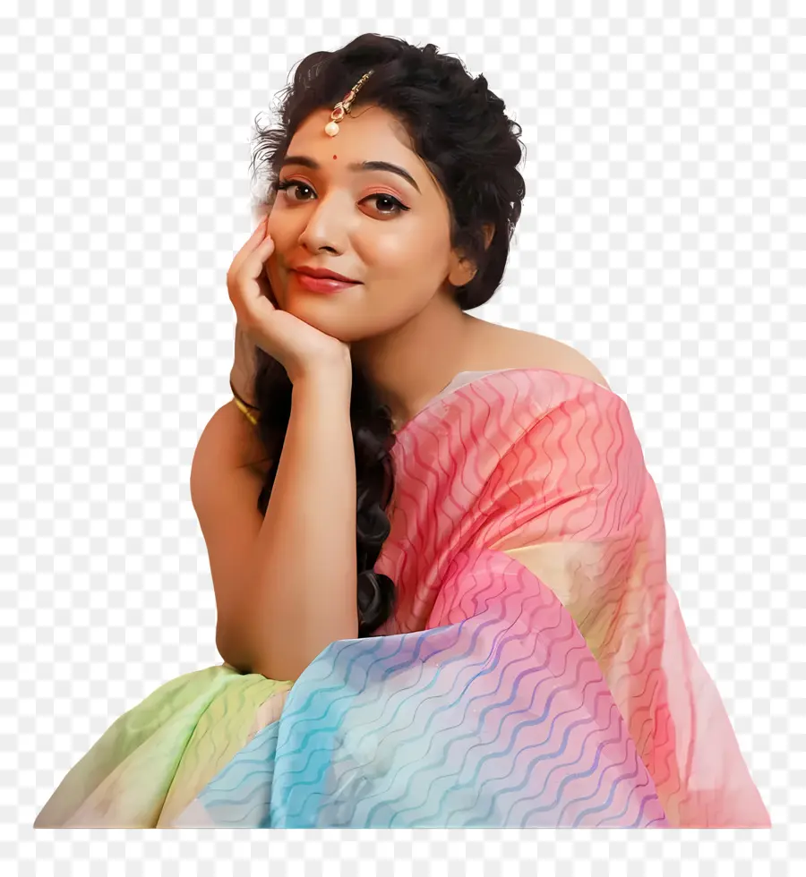 Priyanka Thimmesh，Sari Coloré PNG