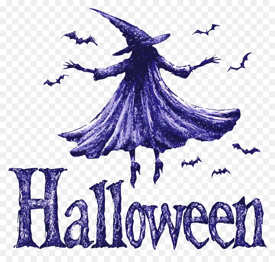 Halloween，Silhouette De Sorcière PNG