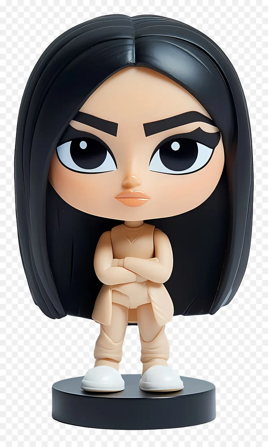 Kim Kardashian，Personnage Chibi Avec Les Bras Croisés PNG